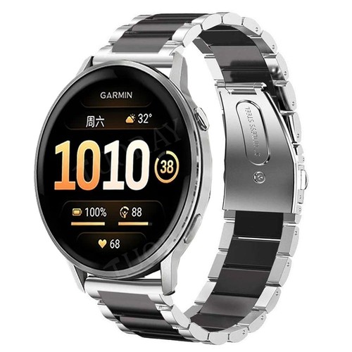 Leather silicone metal band - leather/silicone/metal,